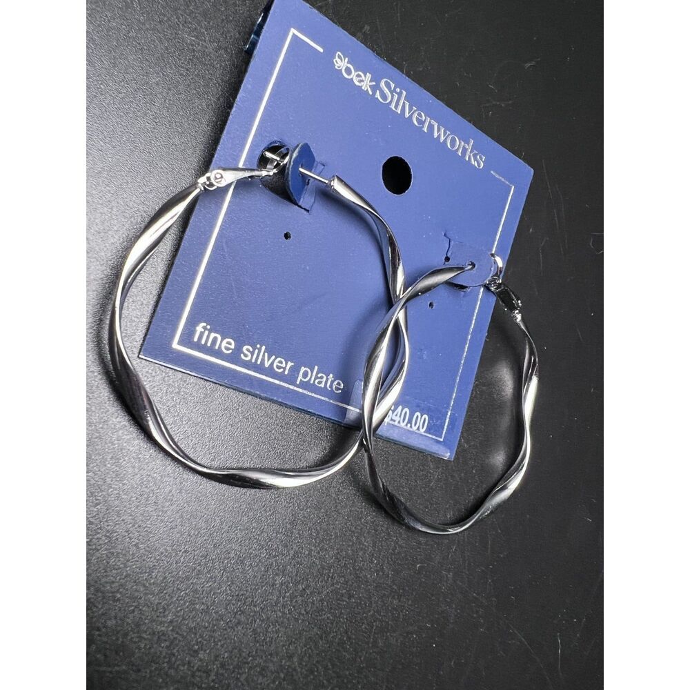 Large Silver Hoops - Picture 2 of 5